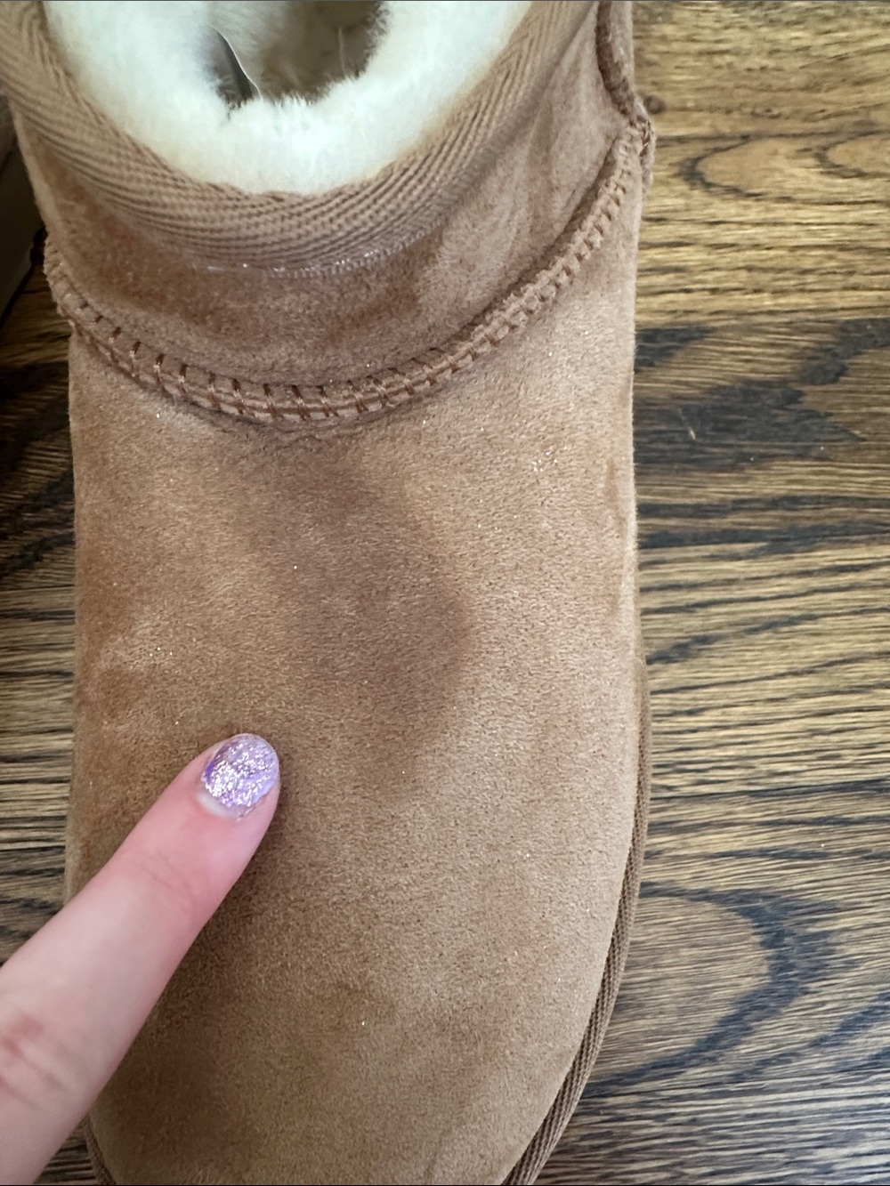UGG Brown Suede Shearling Lined Slip-On Booties
Note: no noticeable smell - Picture 5 of 7